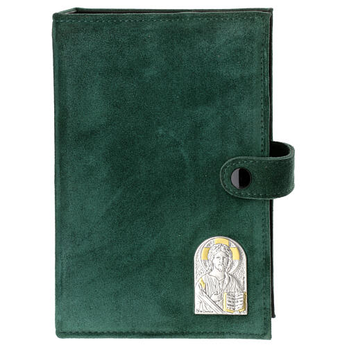 Custodia Bibbia Gerusalemme pelle scamosciata verde 1