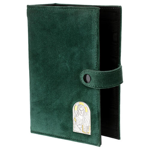 Custodia Bibbia Gerusalemme pelle scamosciata verde 3