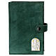 Custodia Bibbia Gerusalemme pelle scamosciata verde s1
