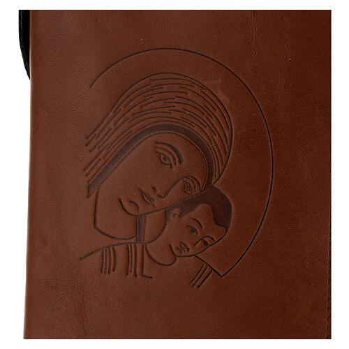 Couverture cuir végétal marron Vierge de Kiko pour Nouvelle Bible San Paolo 2020 2
