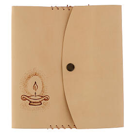 Custodia cuoio Bibbia Gerusalemme decoro lampada 21x15x6 cm 