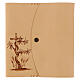 Custodia cuoio Bibbia studio pirografata vite e croce 20x15x6 cm s1