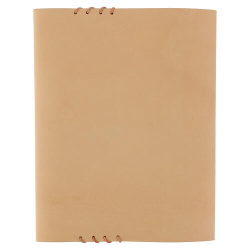 Custodia Bibbia Gerusalemme cuoio pirografata Gesù crocifisso 21x15x6 cm 3