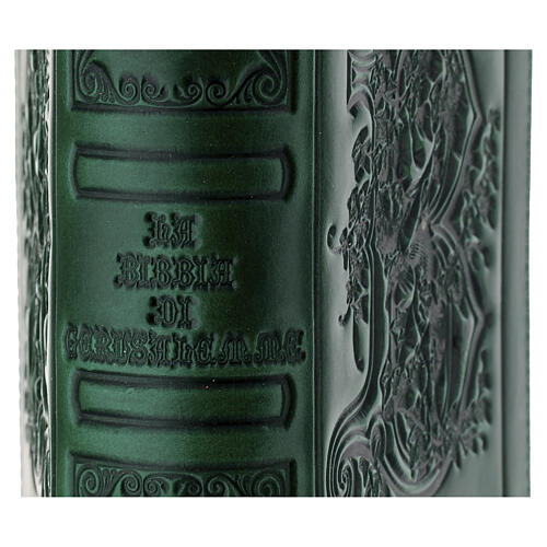 Etui pour Bible vert avec décors en cuir véritable 2