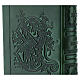 Custodia Bibbia verde con decori vera pelle s6