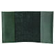 Custodia Bibbia verde con decori vera pelle s7