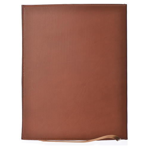 Folder for sacred rites in brown leather, hot pressed cross Bethleem, A4 size 2