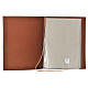 Folder for sacred rites in brown leather, hot pressed cross Bethleem, A4 size s3