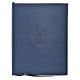 Folder for sacred rites in blue leather, hot pressed cross Bethleem, A4 size s1