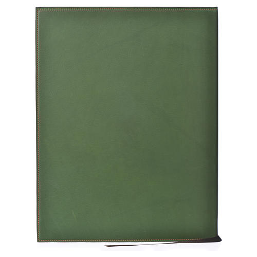 Folder for sacred rites in green leather, hot pressed cross Bethleem, A4 size 2