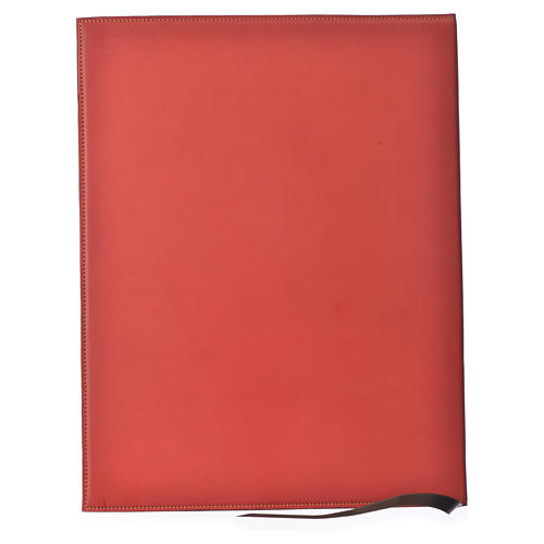 Folder for sacred rites in red leather, hot pressed cross Bethleem, A4 size 2