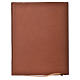 Folder for sacred rites in brown leather, hot pressed golden cross Bethleem, A4 size s2