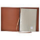 Folder for sacred rites in brown leather, hot pressed golden cross Bethleem, A4 size s3