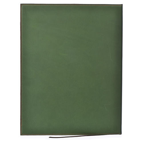 Folder for sacred rites in green leather, hot pressed golden cross Bethleem, A4 size 2