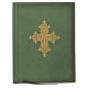 Folder for sacred rites in green leather, hot pressed golden cross Bethleem, A4 size s1