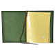 Folder for sacred rites in green leather, hot pressed golden cross Bethleem, A4 size s3