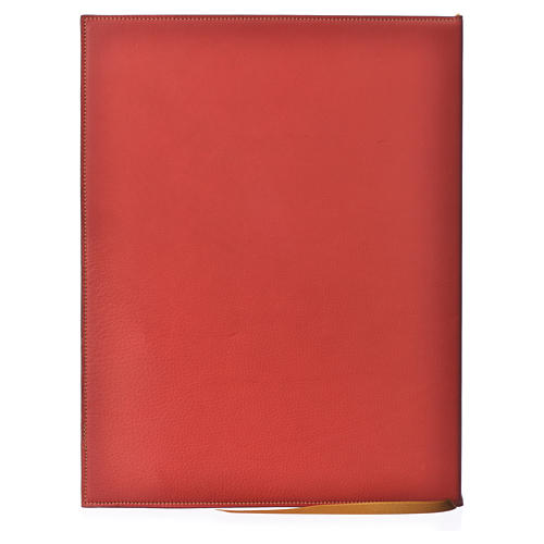 Folder for sacred rites in red leather, hot pressed golden cross Bethleem, A4 size 2
