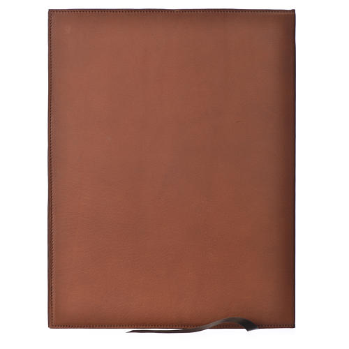 Folder for sacred rites in brown leather, hot pressed lamb Bethleem, A4 size 2