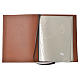 Folder for sacred rites in brown leather, hot pressed lamb Bethleem, A4 size s3
