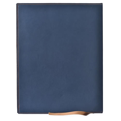 Folder for sacred rites in bleu leather, hot pressed lamb Bethleem, A4 size 2