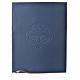 Folder for sacred rites in bleu leather, hot pressed lamb Bethleem, A4 size s1