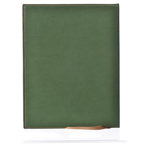 Folder for sacred rites in green leather, hot pressed lamb Bethleem, A4 size 2