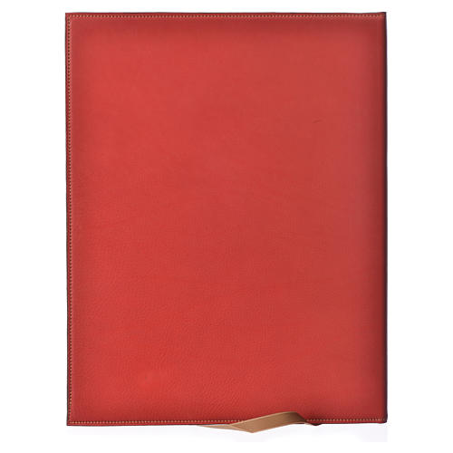Folder for sacred rites in red leather, hot pressed lamb Bethleem, A4 size 2