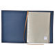 Folder for sacred rites in bleu leather, hot pressed golden lamb Bethleem, A4 size s3