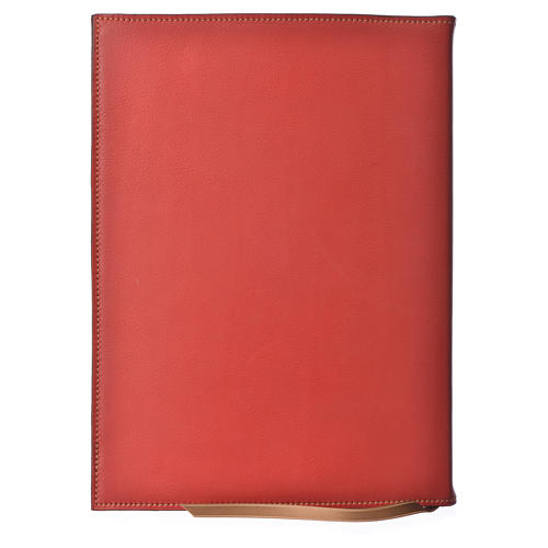 Folder for sacred rites in red leather, hot pressed golden lamb Bethleem, A5 size 2