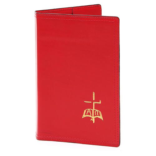 Capa para livro de rituais litúrgicos A5 couro verdadeiro vermelho 1