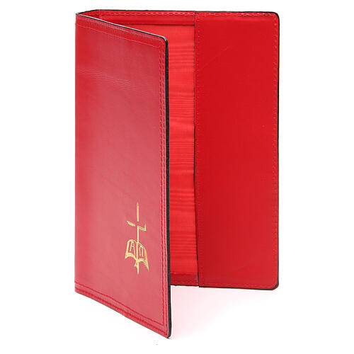 Capa para livro de rituais litúrgicos A5 couro verdadeiro vermelho 2