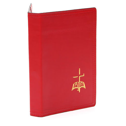 Capa para livro de rituais litúrgicos A5 couro verdadeiro vermelho 4