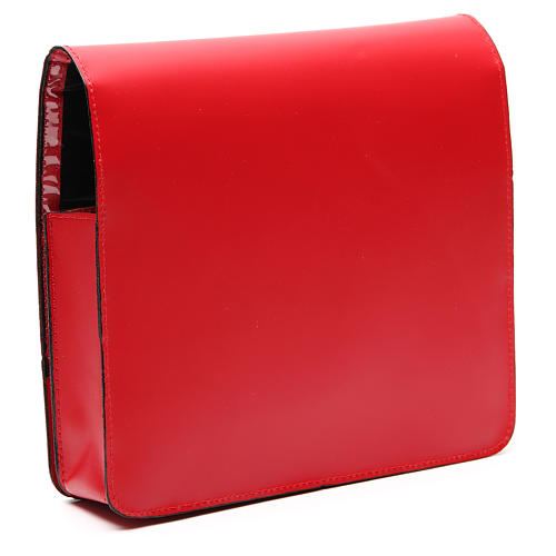 Bag for song sheets in leather, red 3