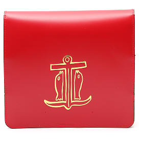 Red Bag for Song Sheets in Leather,