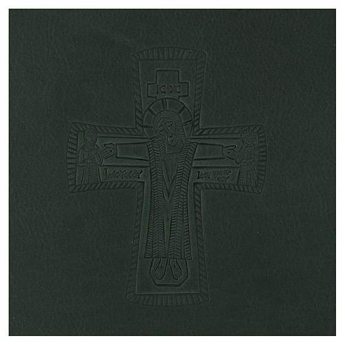 Folder for sacred rites in green leather, hot pressed cross Bethleem, A5 size 2