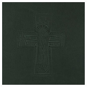 Sacred rites folder in green leather, A5 with Roman cross imprinted Bethlèem