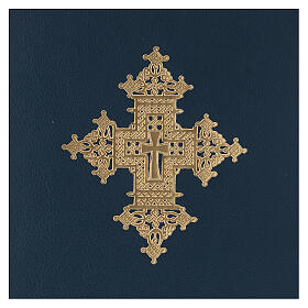 Capa livro rituais litúrgicos formato A5 azul escuro cruz cóptica impressa Belém