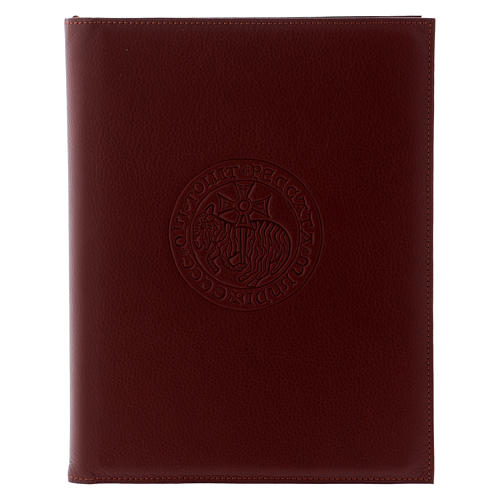 Folder for sacred rites in brown leather, hot pressed lamb Bethleem, A5 ...
