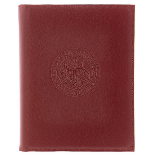 Folder for sacred rites in brown leather, hot pressed lamb Bethleem, A5 size 1
