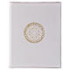 Folder for sacred rites in white leather, golden hot pressed star Bethleem, A5 size s1