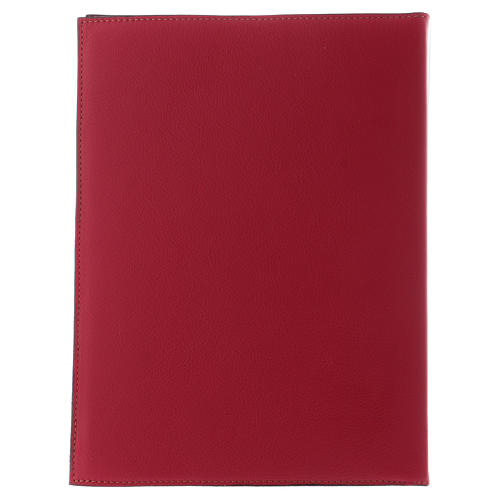 Folder for sacred rites in red leather, golden hot pressed cross Bethleem, A5 size 4