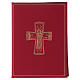 Folder for sacred rites in red leather, golden hot pressed cross Bethleem, A5 size s1