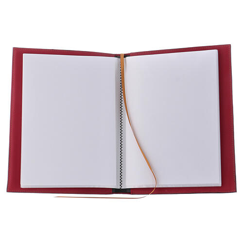 Okładka na księgi liturgiczne A5, czerwona ze złoconym krzyżem rzymskim 3