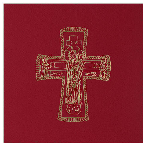 Red folder for sacred rites A5 with golden Roman cross Bethlèem 2