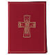 Red folder for sacred rites A5 with golden Roman cross Bethlèem s1