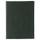 Folder for sacred rites in green leather, hot pressed Roman cross Bethleem, A4 size s1