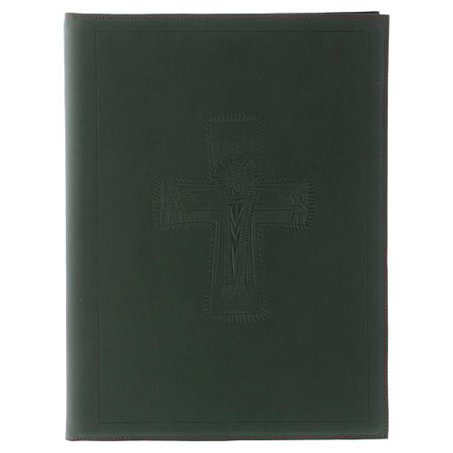 Funda para ritos formato A4 verde cruz romana natural Belén 1