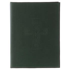 Green folder for sacred rites A5 with Roman cross Bethlèem