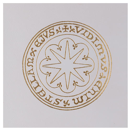 Folder for sacred rites in white leather, golden hot pressed star Bethleem, A4 size 2
