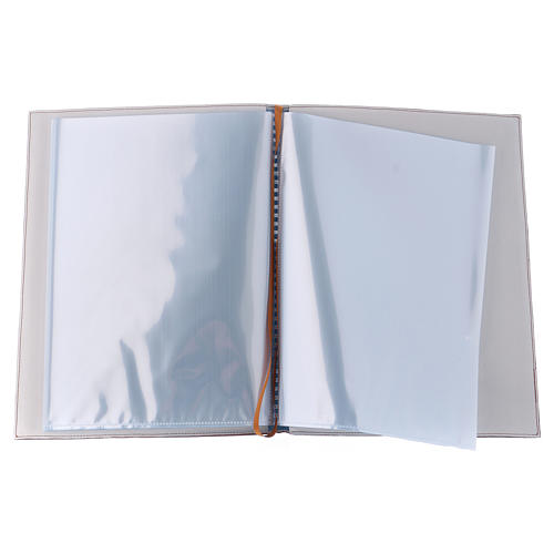 Folder for sacred rites in white leather, golden hot pressed star Bethleem, A4 size 3